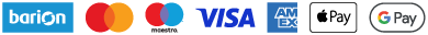 Barion, Mastercard, Maestro, Visa, American Express, Apple Pay, Google Pay