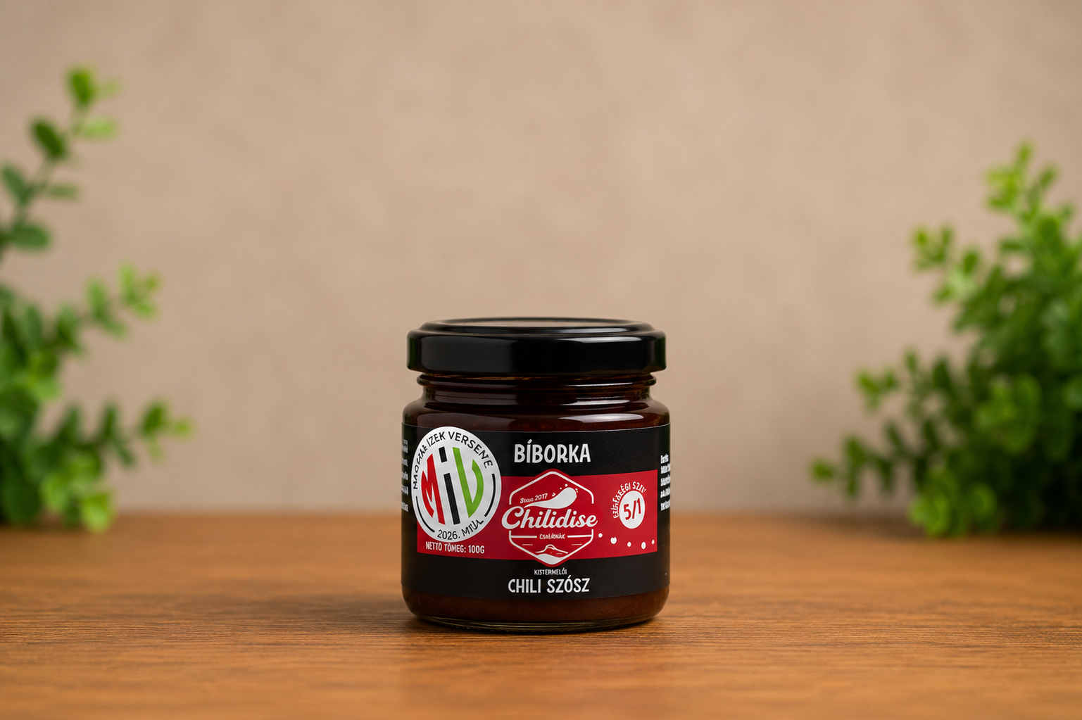 Bíborka meggyes-céklás chili szósz üveg