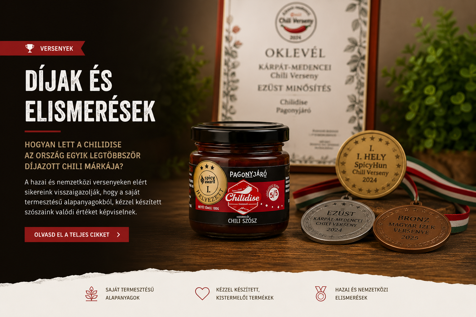 Chilidise díjai és versenyeredményei